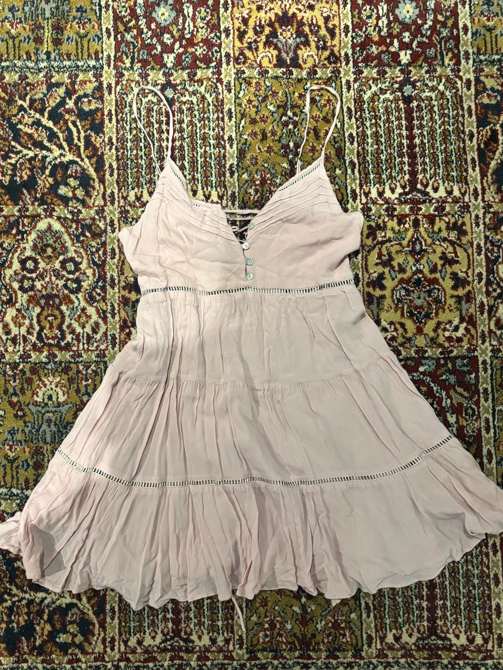 Kimchi Blue Pale Pink Eyelet Trim Sundress